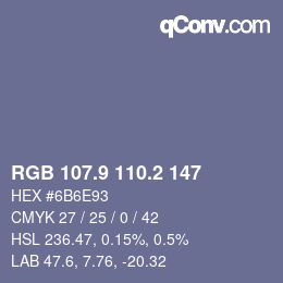 Color code: RGB 107.9 110.2 147 | qconv.com