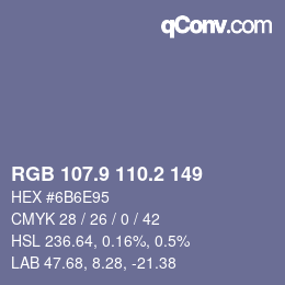 Color code: RGB 107.9 110.2 149 | qconv.com