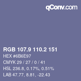 カラーコード: RGB 107.9 110.2 151 | qconv.com
