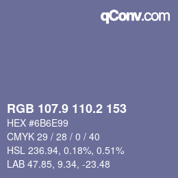 Color code: RGB 107.9 110.2 153 | qconv.com