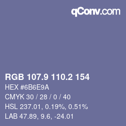 Color code: RGB 107.9 110.2 154 | qconv.com