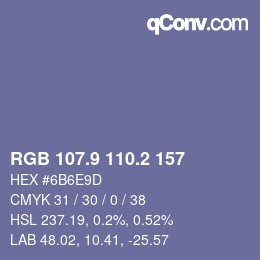 Color code: RGB 107.9 110.2 157 | qconv.com