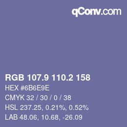 Color code: RGB 107.9 110.2 158 | qconv.com