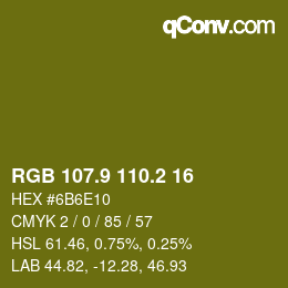 カラーコード: RGB 107.9 110.2 16 | qconv.com