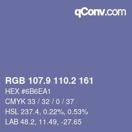カラーコード: RGB 107.9 110.2 161 | qconv.com