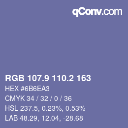 Color code: RGB 107.9 110.2 163 | qconv.com