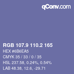 Color code: RGB 107.9 110.2 165 | qconv.com