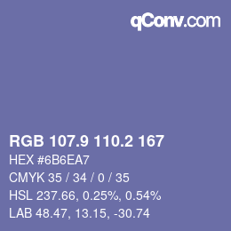カラーコード: RGB 107.9 110.2 167 | qconv.com