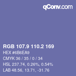 Color code: RGB 107.9 110.2 169 | qconv.com