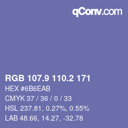 Color code: RGB 107.9 110.2 171 | qconv.com