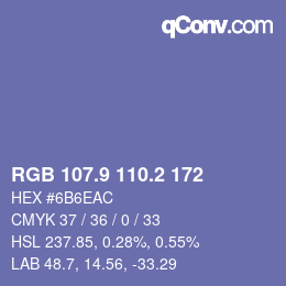 カラーコード: RGB 107.9 110.2 172 | qconv.com