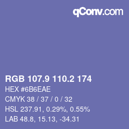 カラーコード: RGB 107.9 110.2 174 | qconv.com