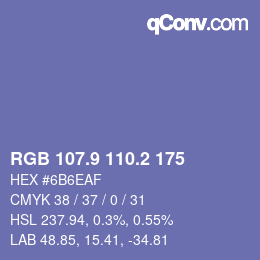 Color code: RGB 107.9 110.2 175 | qconv.com
