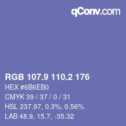 Color code: RGB 107.9 110.2 176 | qconv.com