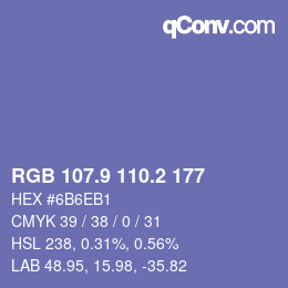 カラーコード: RGB 107.9 110.2 177 | qconv.com