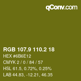 カラーコード: RGB 107.9 110.2 18 | qconv.com