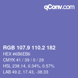 カラーコード: RGB 107.9 110.2 182 | qconv.com