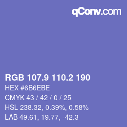 Color code: RGB 107.9 110.2 190 | qconv.com