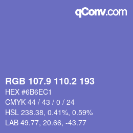 カラーコード: RGB 107.9 110.2 193 | qconv.com