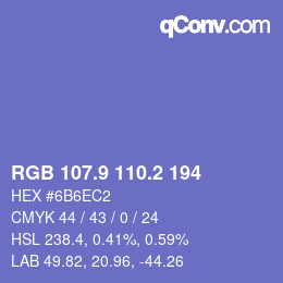 Color code: RGB 107.9 110.2 194 | qconv.com