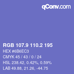 Color code: RGB 107.9 110.2 195 | qconv.com