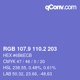 カラーコード: RGB 107.9 110.2 203 | qconv.com