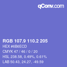 カラーコード: RGB 107.9 110.2 205 | qconv.com