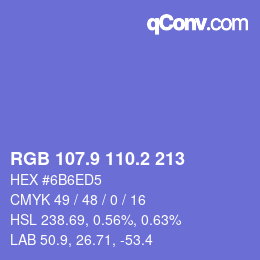 カラーコード: RGB 107.9 110.2 213 | qconv.com