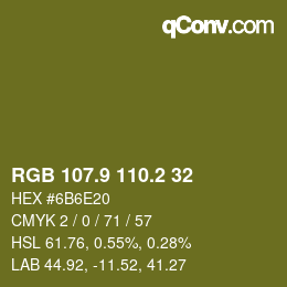 Color code: RGB 107.9 110.2 32 | qconv.com