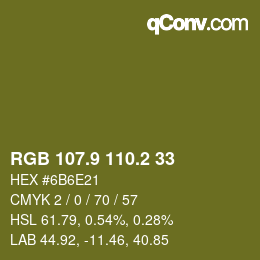 カラーコード: RGB 107.9 110.2 33 | qconv.com