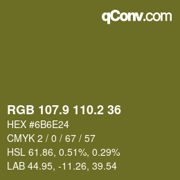 カラーコード: RGB 107.9 110.2 36 | qconv.com