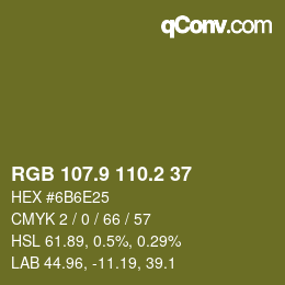カラーコード: RGB 107.9 110.2 37 | qconv.com