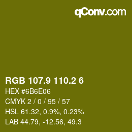カラーコード: RGB 107.9 110.2 6 | qconv.com