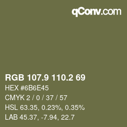 カラーコード: RGB 107.9 110.2 69 | qconv.com