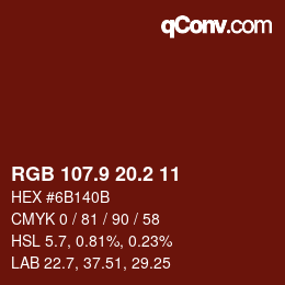 Color code: RGB 107.9 20.2 11 | qconv.com