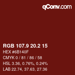 Color code: RGB 107.9 20.2 15 | qconv.com