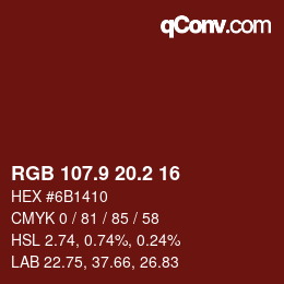 Color code: RGB 107.9 20.2 16 | qconv.com