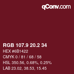 Color code: RGB 107.9 20.2 34 | qconv.com