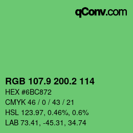 カラーコード: RGB 107.9 200.2 114 | qconv.com