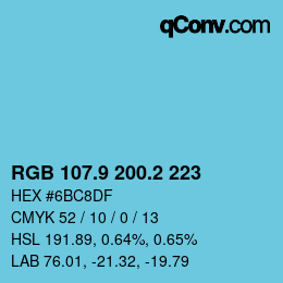 Color code: RGB 107.9 200.2 223 | qconv.com