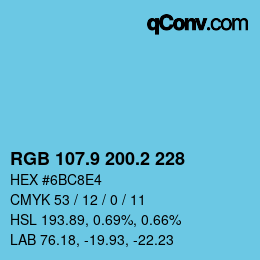 Color code: RGB 107.9 200.2 228 | qconv.com