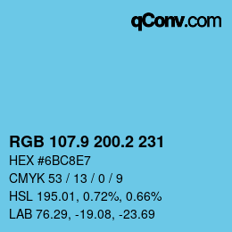 Farbcode: RGB 107.9 200.2 231 | qconv.com