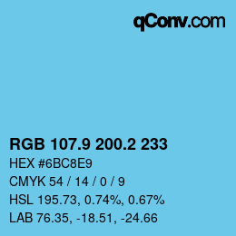 Color code: RGB 107.9 200.2 233 | qconv.com