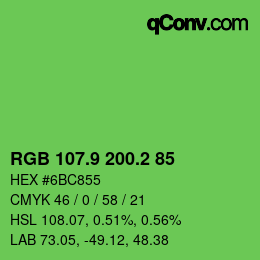 カラーコード: RGB 107.9 200.2 85 | qconv.com