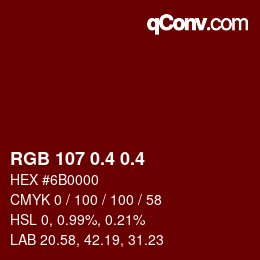 カラーコード: RGB 107 0.4 0.4 | qconv.com