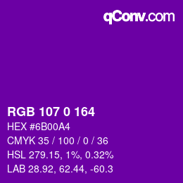 Código de color: RGB 107 0 164 | qconv.com