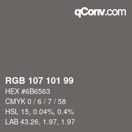 Code couleur: RGB 107 101 99 | qconv.com