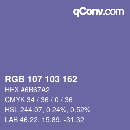 Farbcode: RGB 107 103 162 | qconv.com
