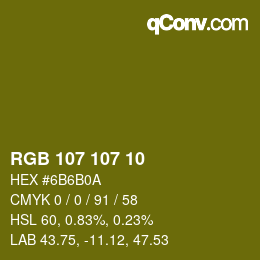 Color code: RGB 107 107 10 | qconv.com