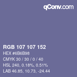 Color code: RGB 107 107 152 | qconv.com